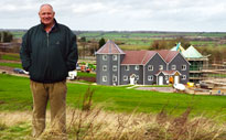Eddy Shah at the site of The Wiltshire lodge holiday complex