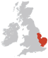 map for holiday cottages in east england